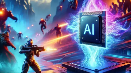 "Imagen que muestra un procesador optimizado con inteligencia artificial instalado en una computadora gaming, destacando su impacto en el rendimiento de los videojuegos."