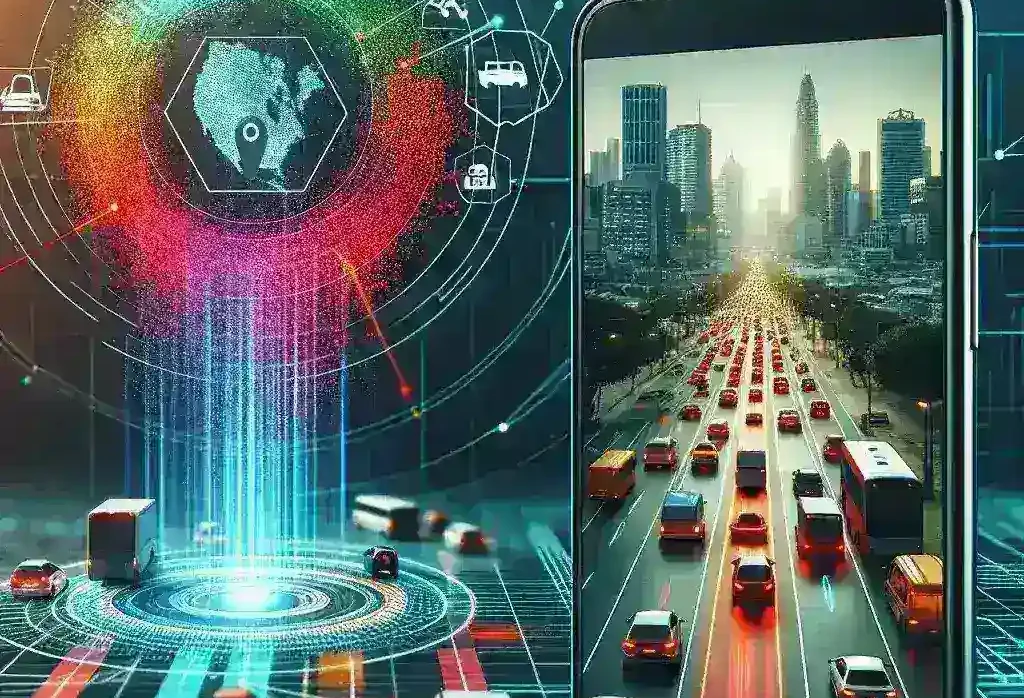 "Aplicación de la DGT que muestra predicción de tráfico en tiempo real utilizando inteligencia artificial en dispositivo móvil."