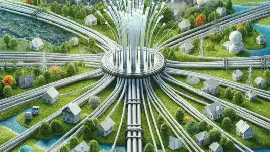 "Infografía sobre la regulación de la CNMC para el despliegue de fibra óptica compartida en España, destacando las nuevas condiciones y beneficios para proveedores y consumidores."